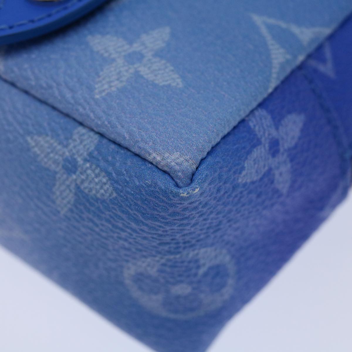 Louis Vuitton Blue Canvas Clutch Bag