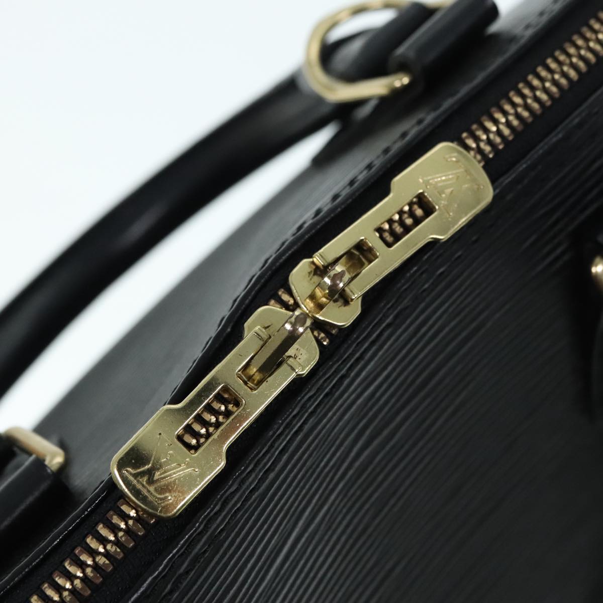 Louis Vuitton Alma Black Leather Handbag