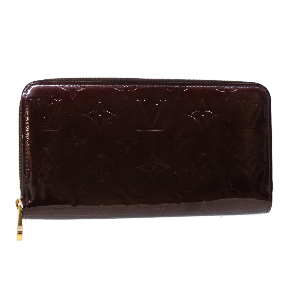 Louis Vuitton Portefeuille Zippy Burgundy Patent Leather Wallet