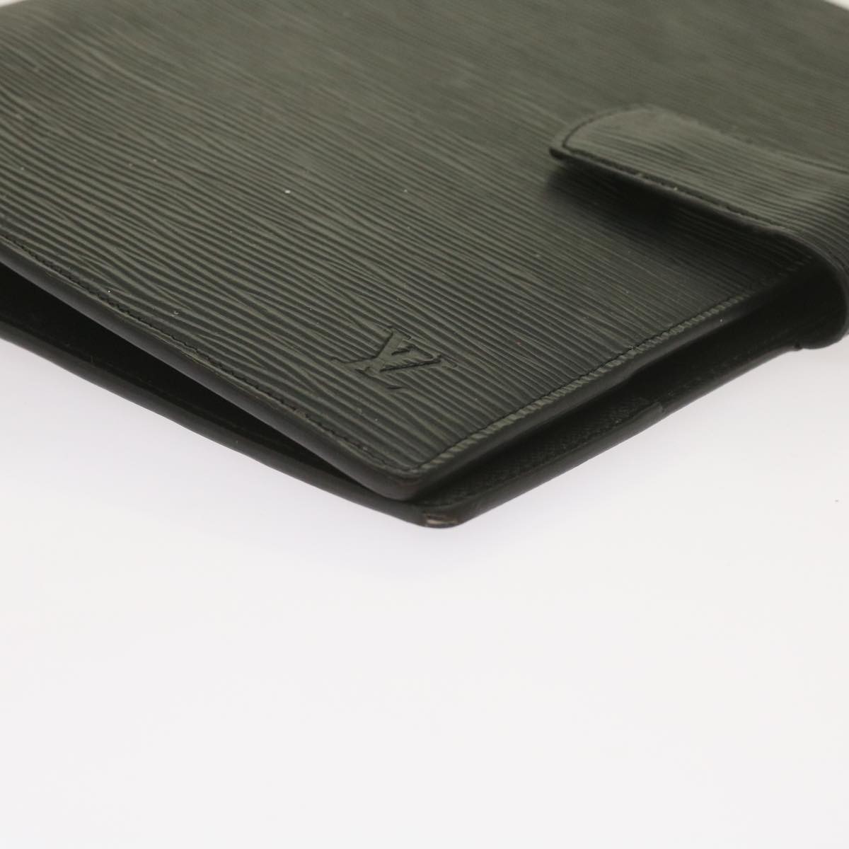 Louis Vuitton Agenda Cover Black Leather Wallet