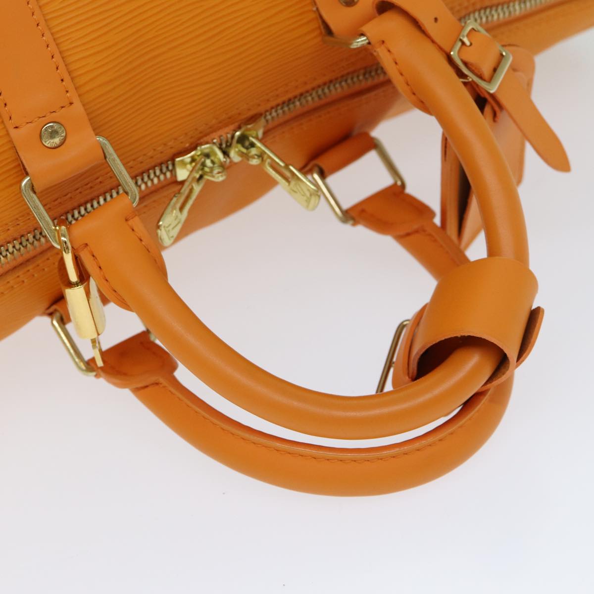 Louis Vuitton Keepall Orange Leather Travel Bag