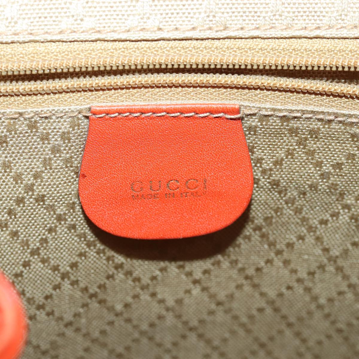 Gucci Bamboo Orange Leather Backpack Bag