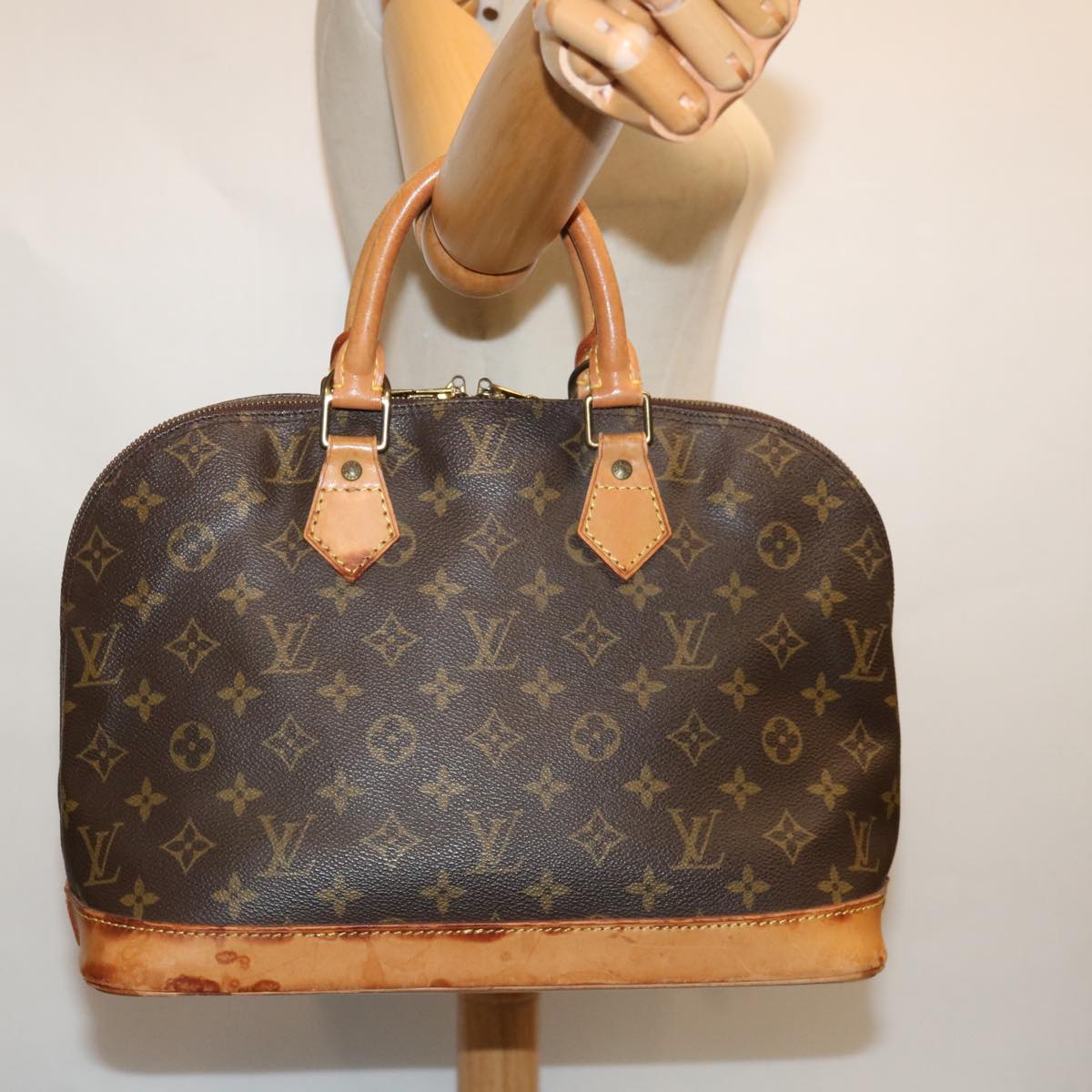 Louis Vuitton Alma Brown Canvas Handbag