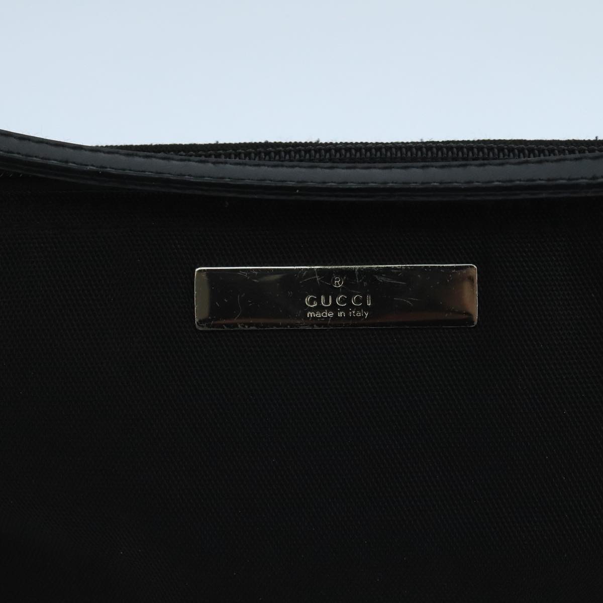 Gucci Baguette Black Canvas Clutch Bag