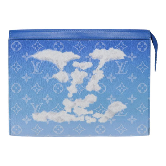 Louis Vuitton Pochette Voyage Blue Cloth Clutch Bag ()