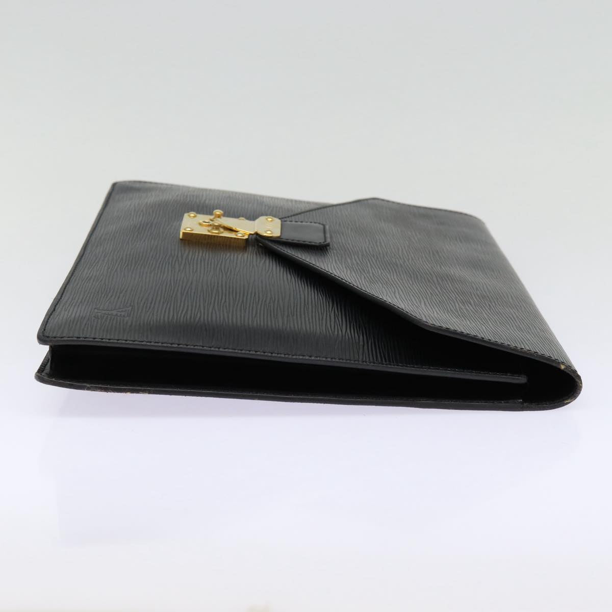 Louis Vuitton Senateur Black Leather Briefcase Bag
