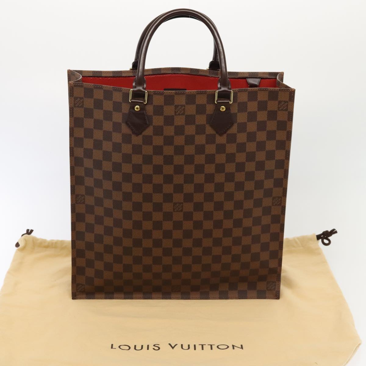 Louis Vuitton Sac Plat Brown Canvas Handbag