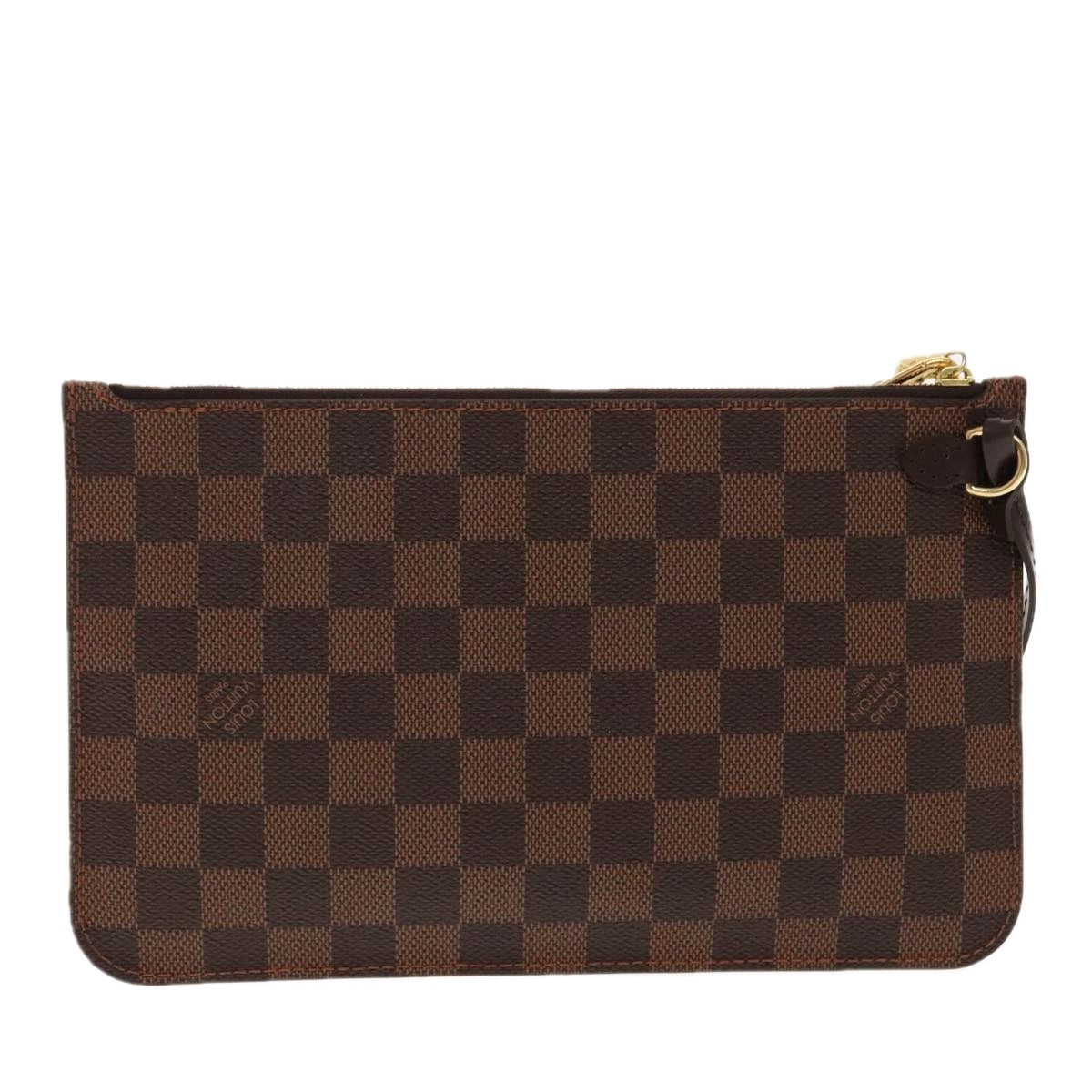 Louis Vuitton Neverfull Pouch Brown Canvas Clutch Bag