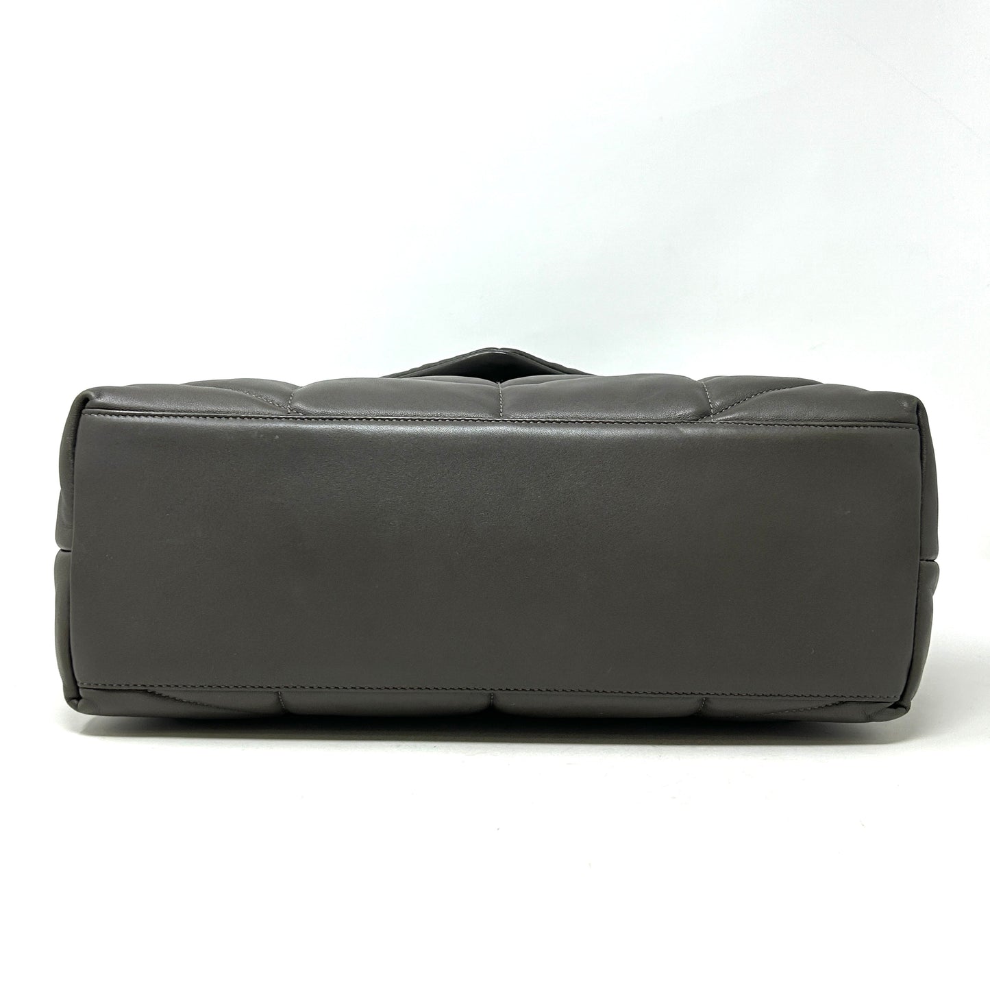 Saint Laurent Puffer Medium Quilted Earth Grey Leather Shoulder Bag
