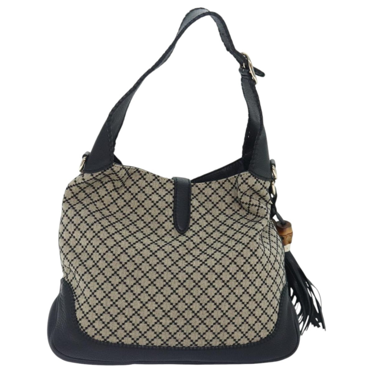 Gucci Jackie Black Canvas Shoulder Bag