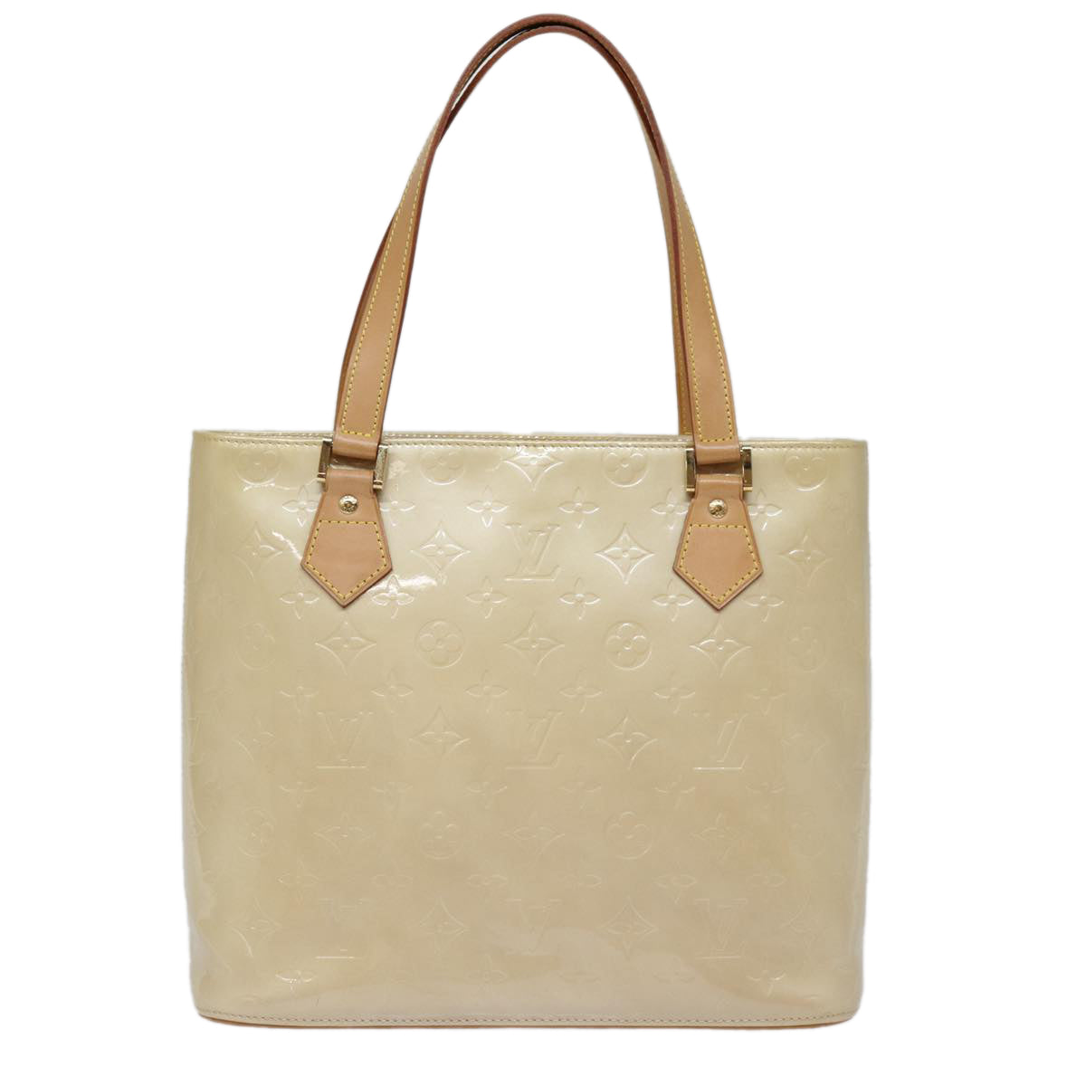 Louis Vuitton Houston Beige Patent Leather Handbag