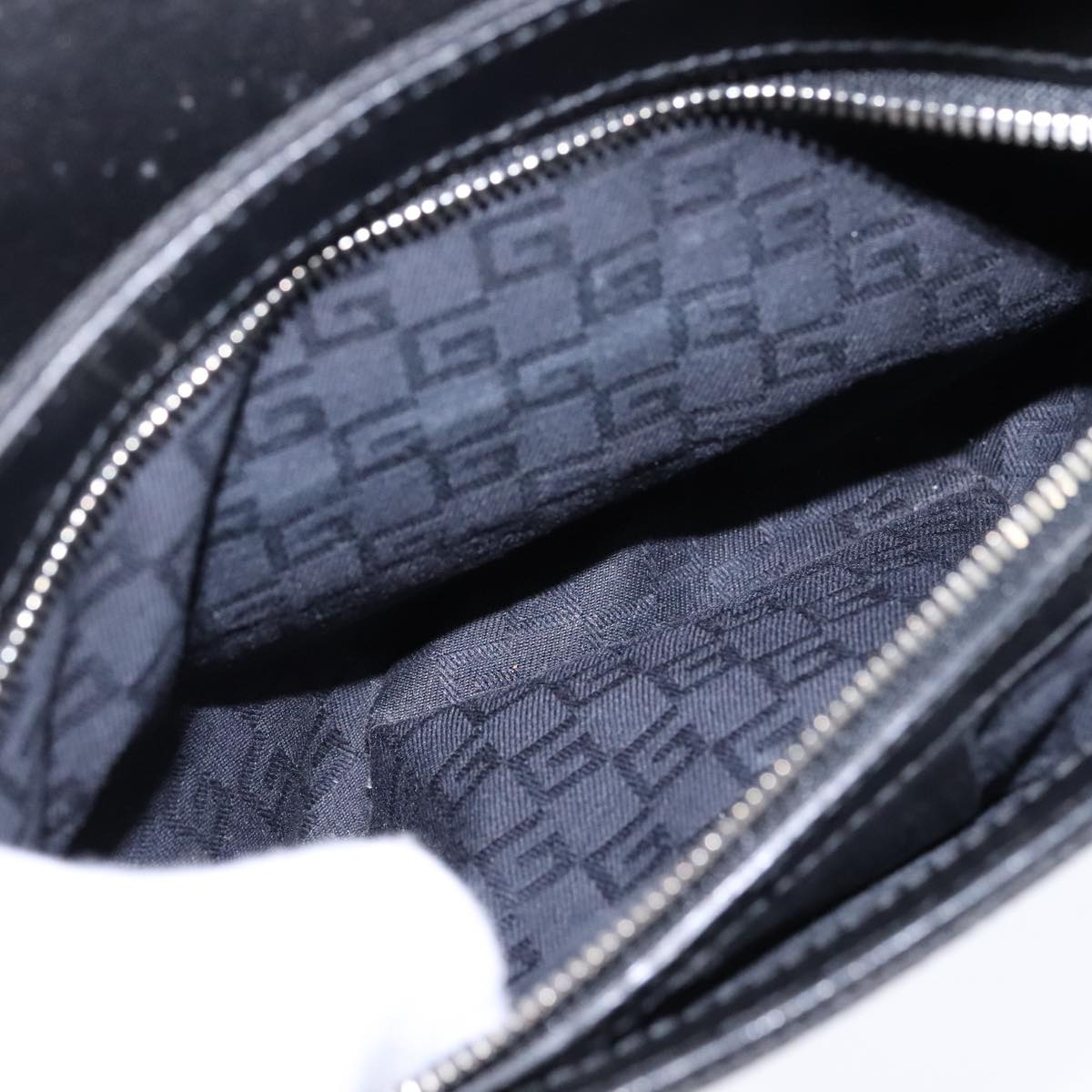 Gucci Interlocking G Black Canvas Shoulder Bag