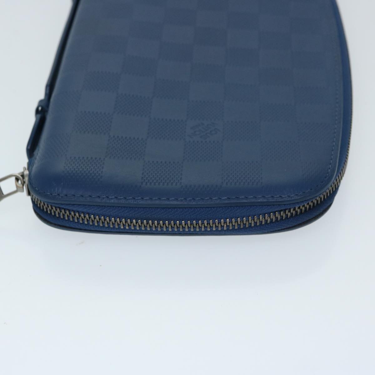 Louis Vuitton Atholl Blue Leather Clutch Bag