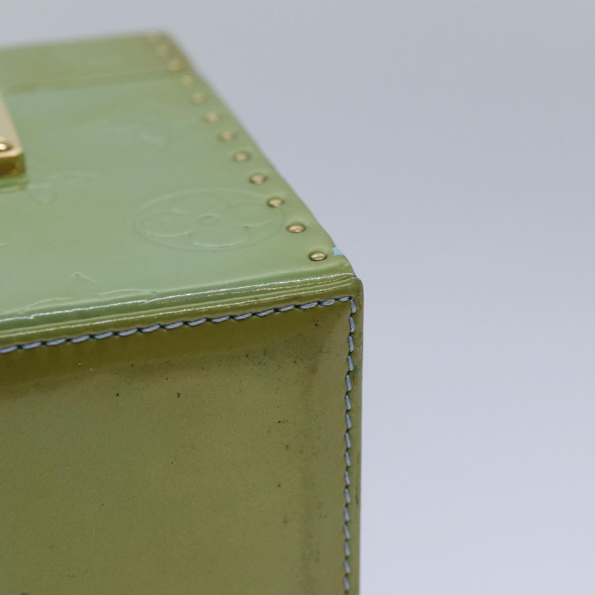 Louis Vuitton Bleecker Green Patent Leather Clutch Bag