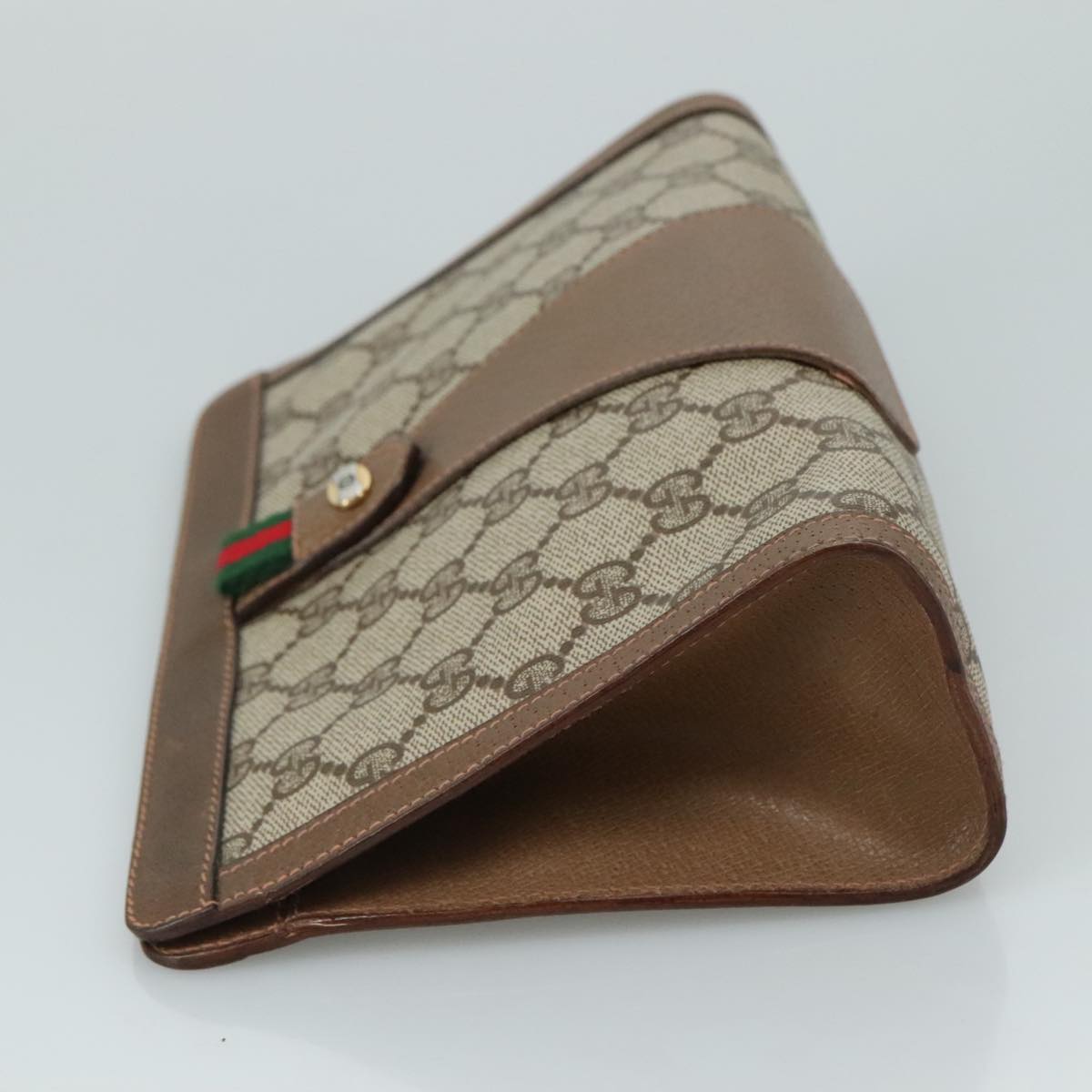 Gucci Sherry Beige Canvas Clutch Bag