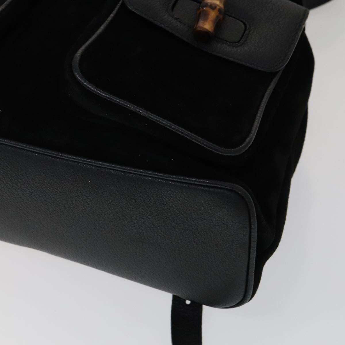 Gucci Bamboo Black Suede Backpack Bag