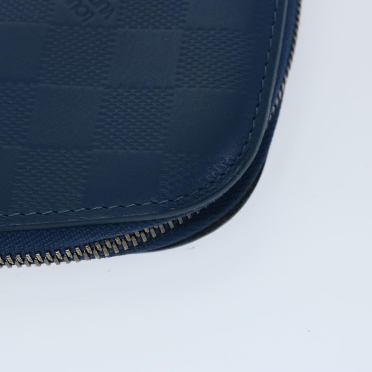 Louis Vuitton Atholl Blue Leather Clutch Bag