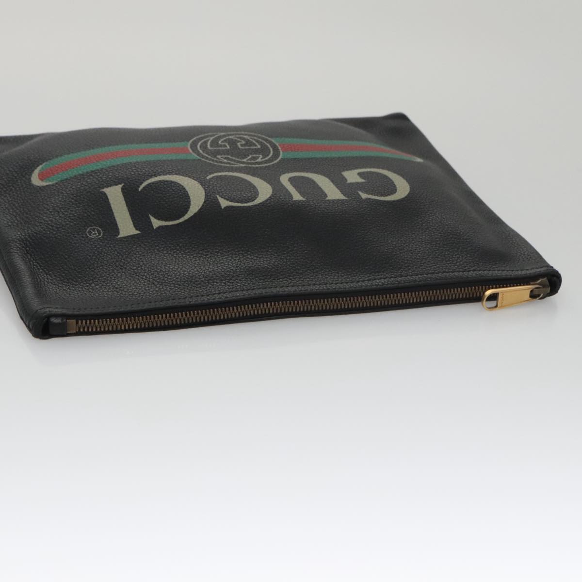 Gucci Imprime Black Leather Clutch Bag