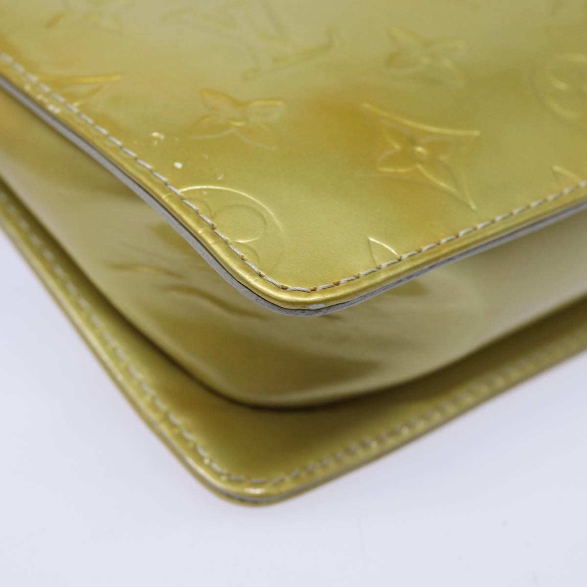 Louis Vuitton Mott Yellow Patent Leather Clutch Bag