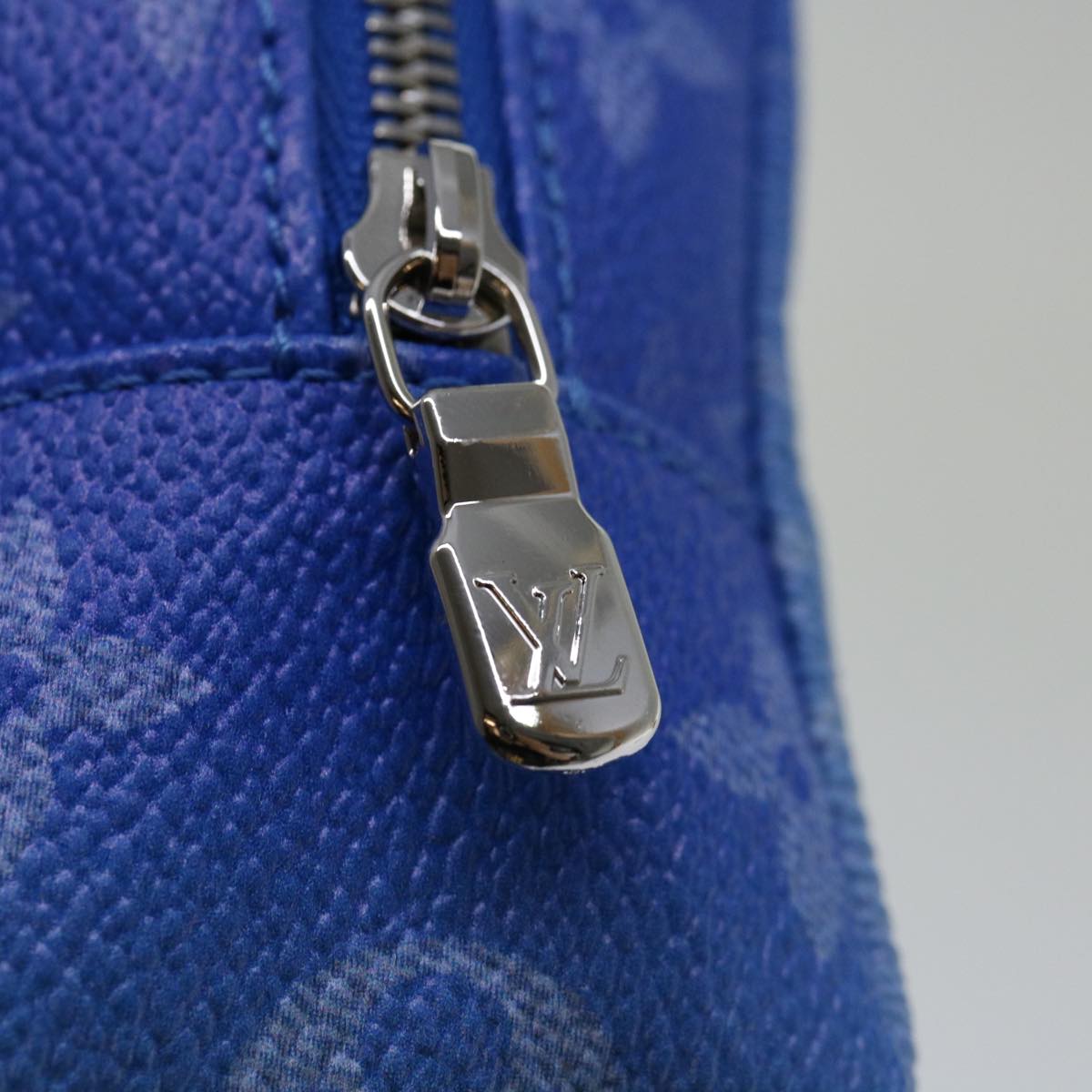 Louis Vuitton Blue Canvas Clutch Bag