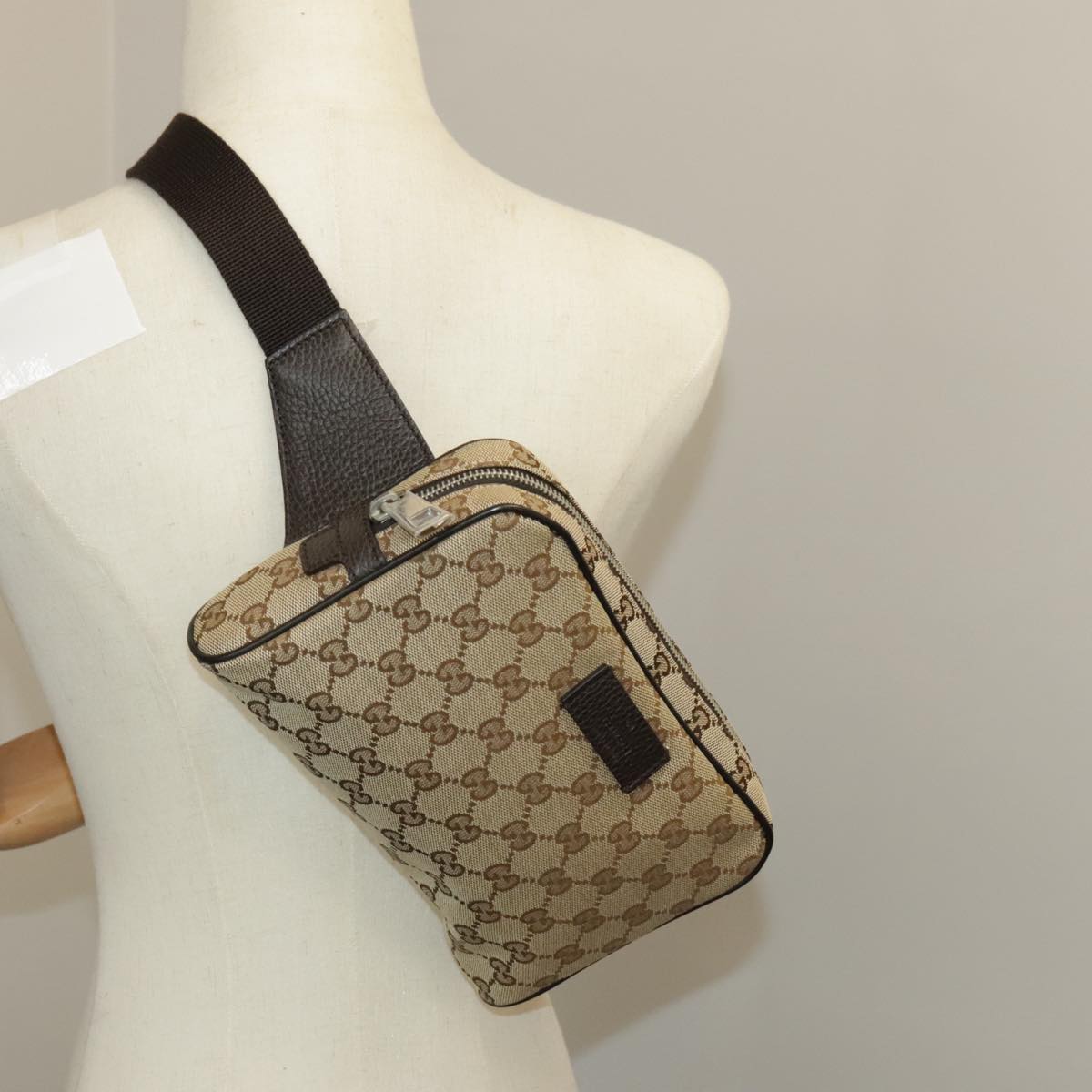 Gucci Beige Canvas Shoulder Bag