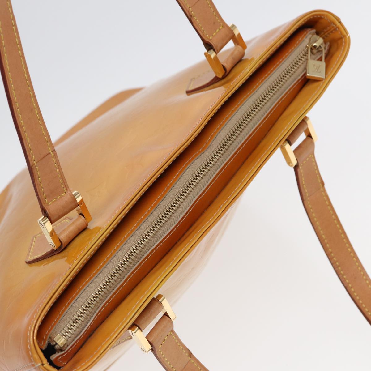 Louis Vuitton Houston Beige Patent Leather Handbag