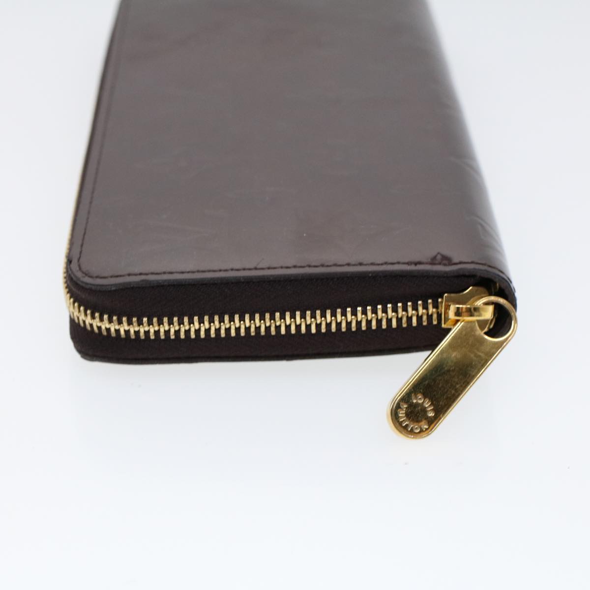 Louis Vuitton Portefeuille Zippy Burgundy Patent Leather Wallet