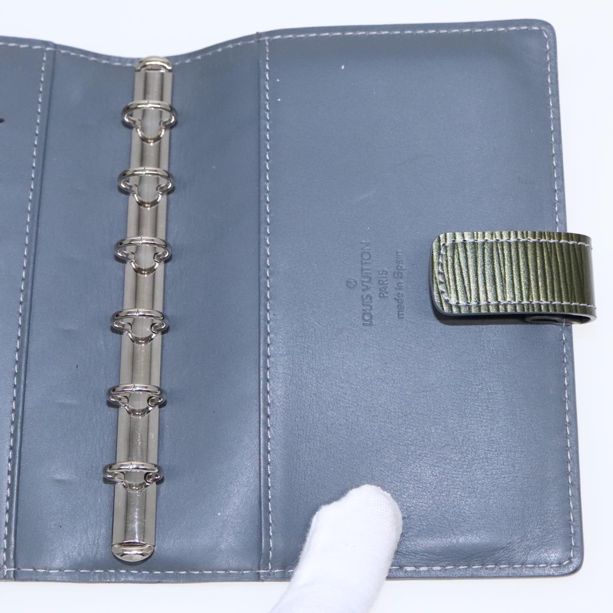 Louis Vuitton Agenda Cover Green Leather Wallet