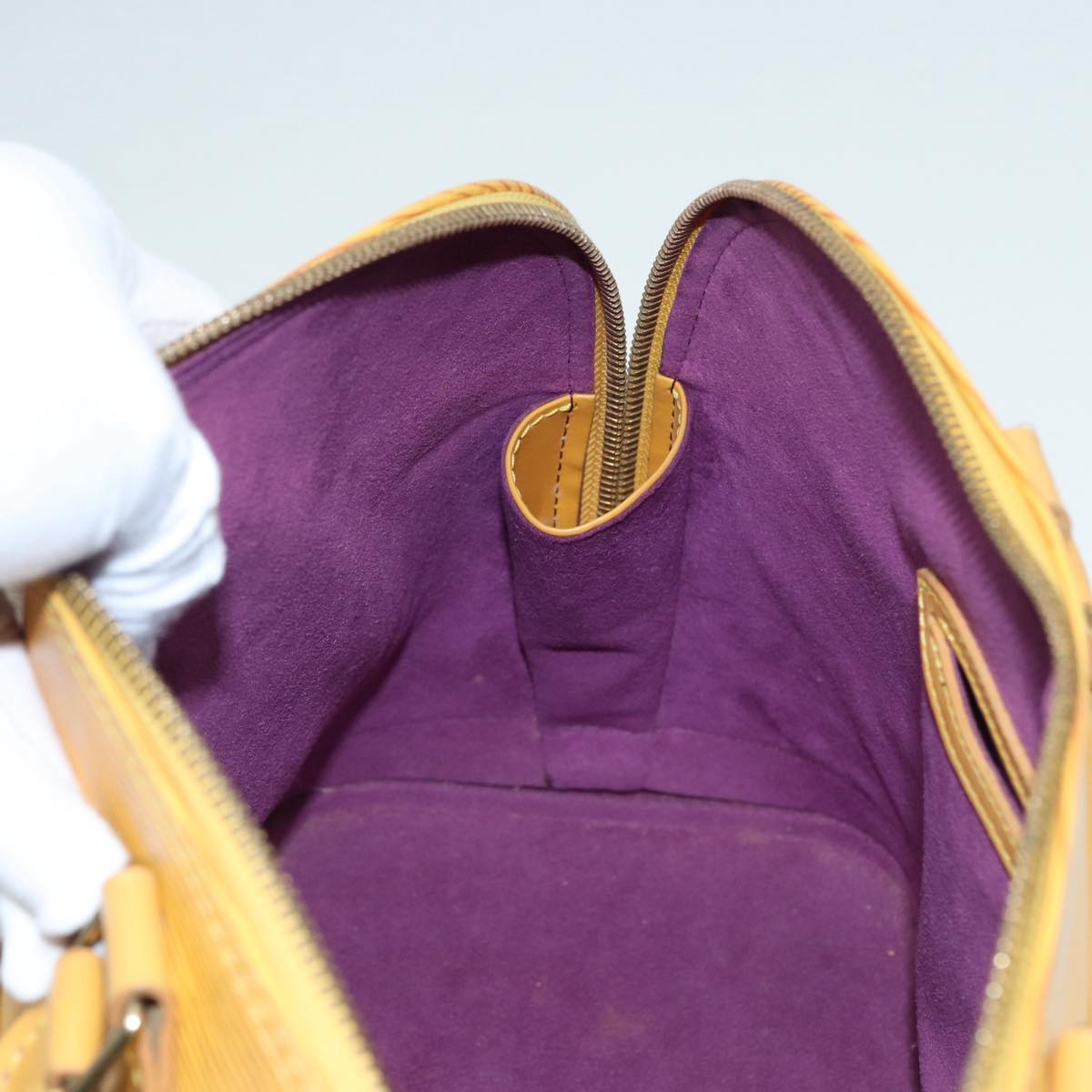 Louis Vuitton Alma Yellow Leather Handbag