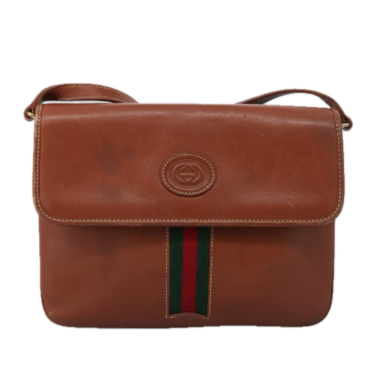 Gucci Sherry Brown Leather Shoulder Bag