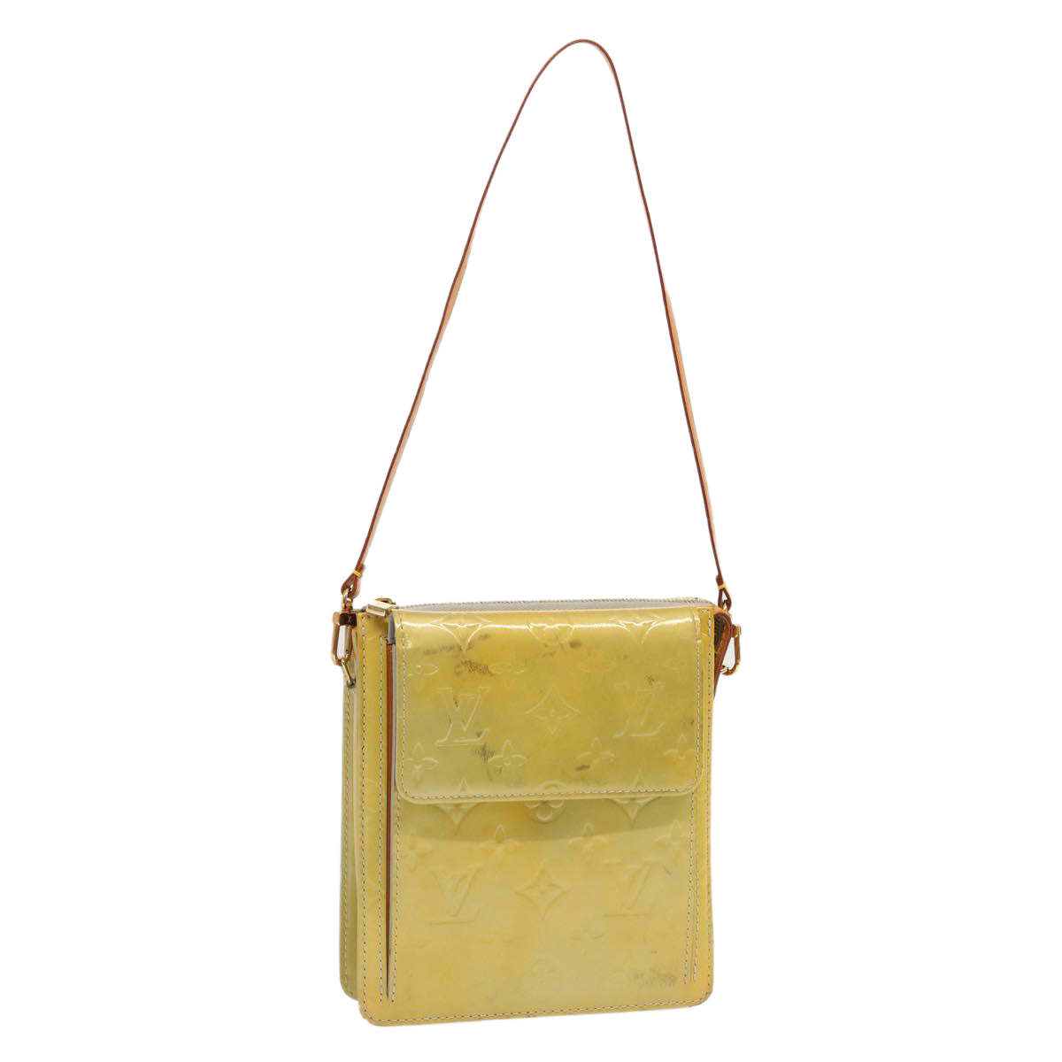 Louis Vuitton Mott Yellow Patent Leather Shoulder Bag