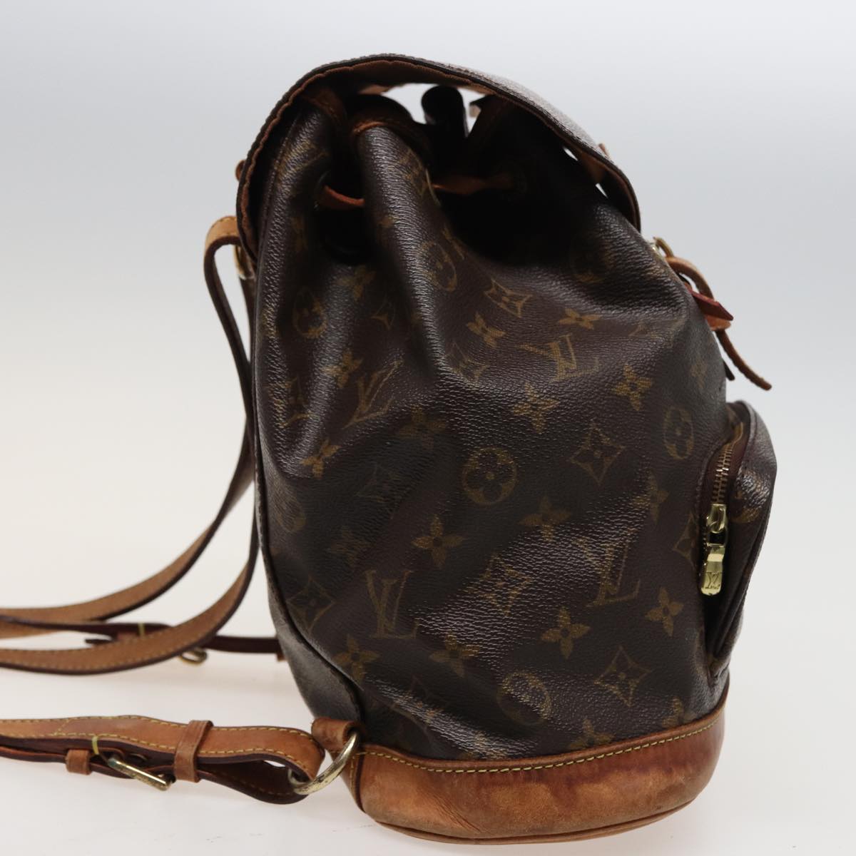 Louis Vuitton Montsouris Mm Brown Canvas Backpack Bag
