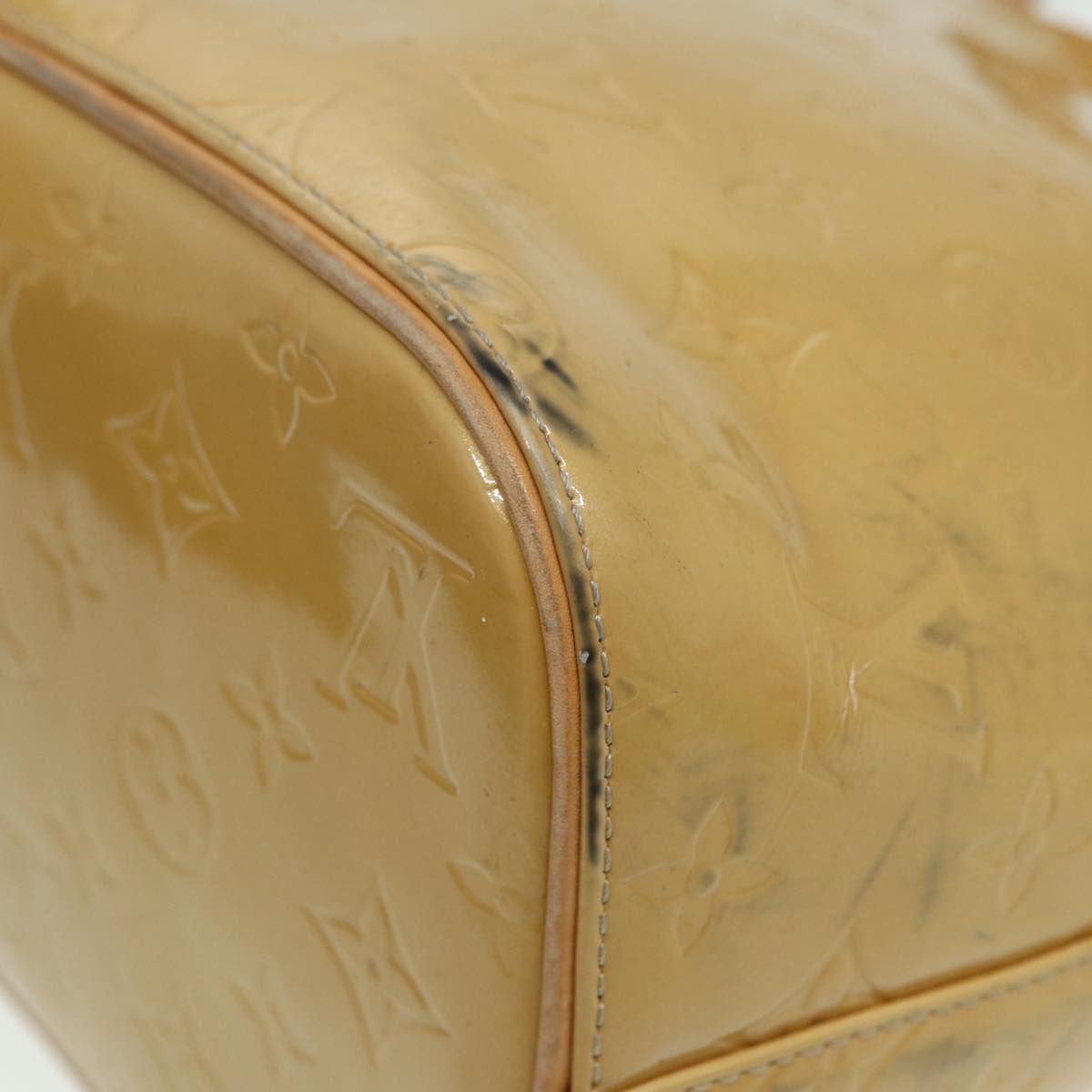 Louis Vuitton Houston Beige Patent Leather Handbag