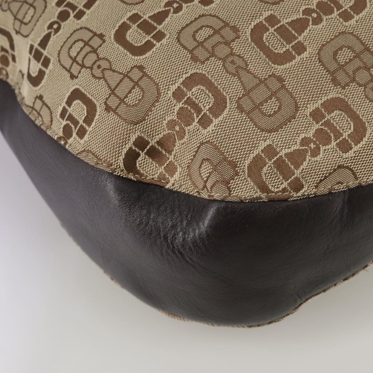 Gucci Horsebit Brown Canvas Handbag