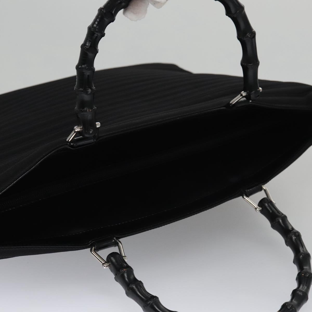Gucci Bamboo Black Canvas Handbag