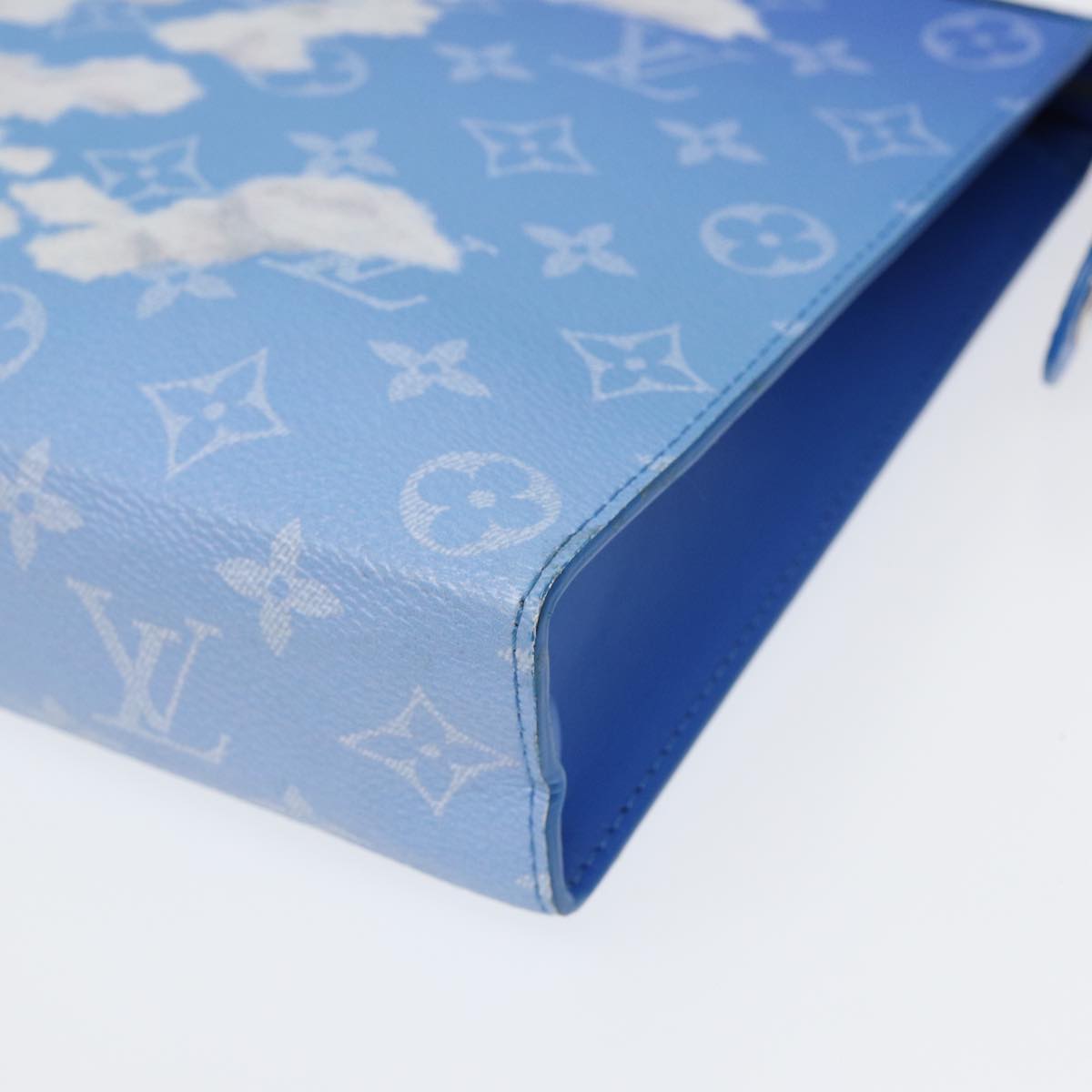 Louis Vuitton Pochette Voyage Blue Cloth Clutch Bag