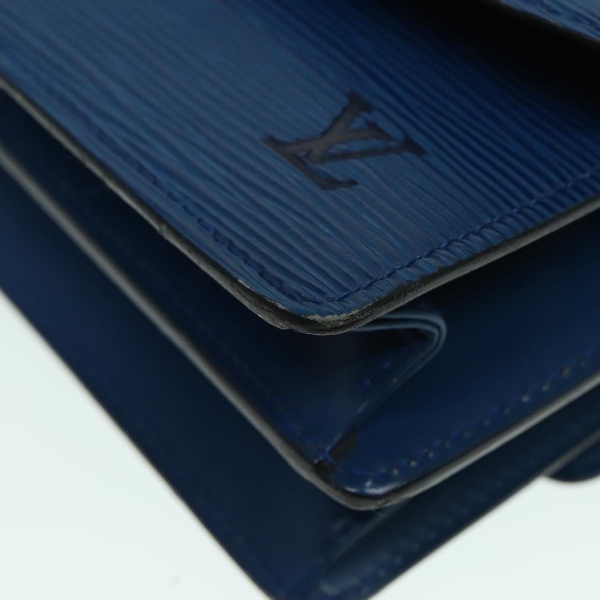 Louis Vuitton Grenelle Blue Leather Shoulder Bag