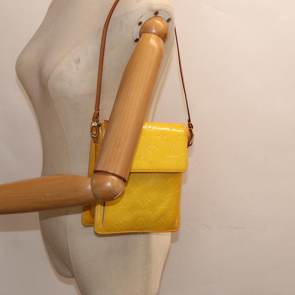 Louis Vuitton Mott Yellow Patent Leather Shoulder Bag