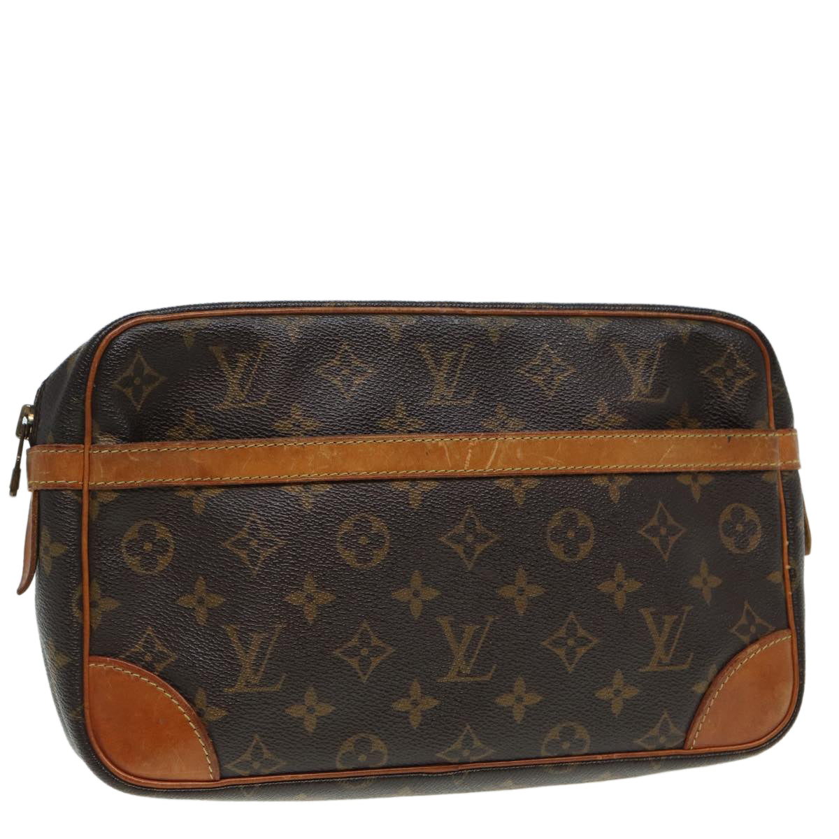Louis Vuitton Compiegne 28 Brown Canvas Clutch Bag
