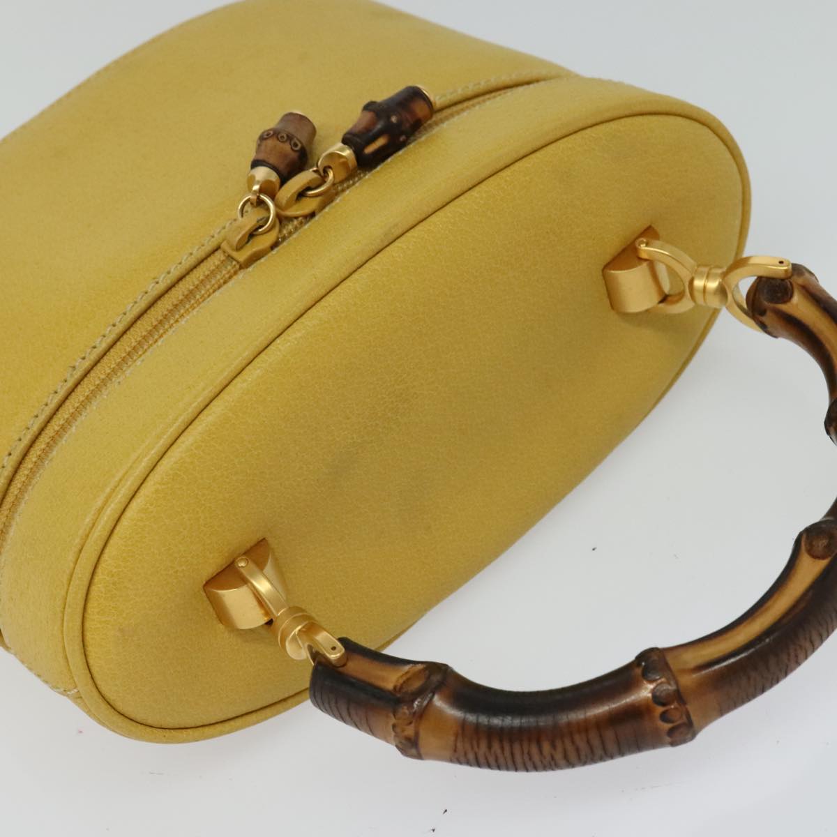 Gucci Bamboo Yellow Leather Clutch Bag