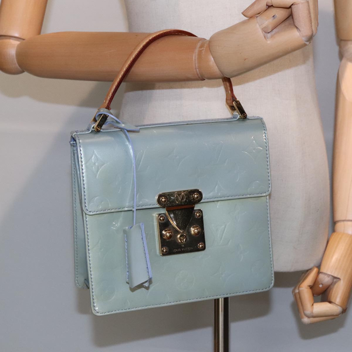 Louis Vuitton Spring Street Grey Patent Leather Handbag