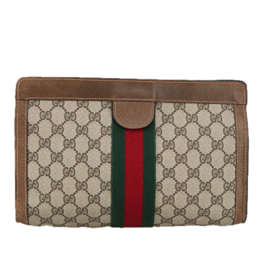 Gucci Ophidia Beige Canvas Clutch Bag ()