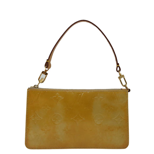 Louis Vuitton Lexington Beige Patent Leather Clutch Bag