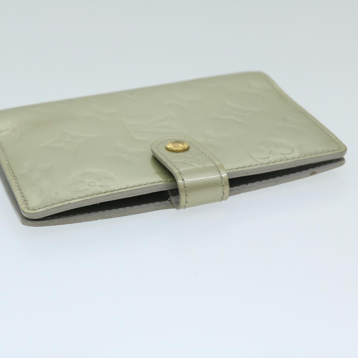 Louis Vuitton Agenda Pm Grey Patent Leather Wallet
