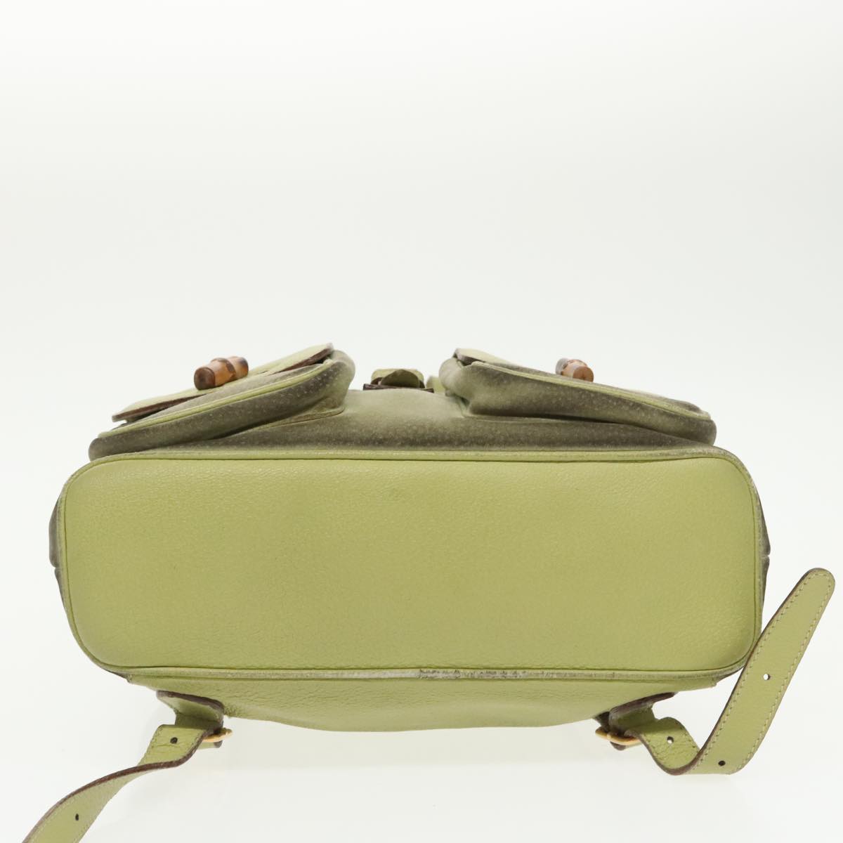 Gucci Bamboo Green Suede Backpack Bag
