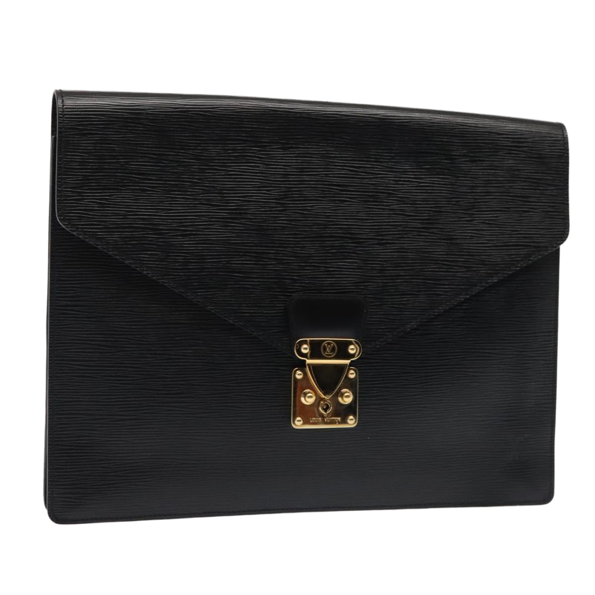 Louis Vuitton Senateur Black Leather Clutch Bag