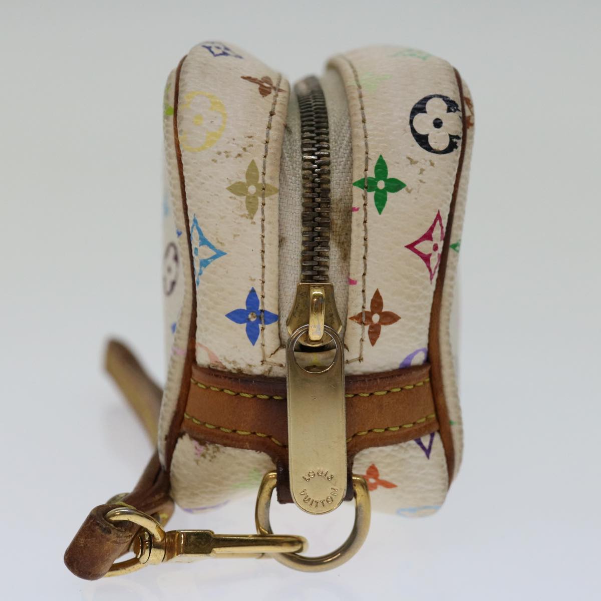 Louis Vuitton Pochette White Canvas Clutch Bag