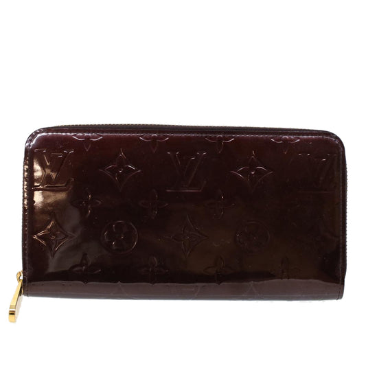 Louis Vuitton Portefeuille Zippy Burgundy Patent Leather Wallet