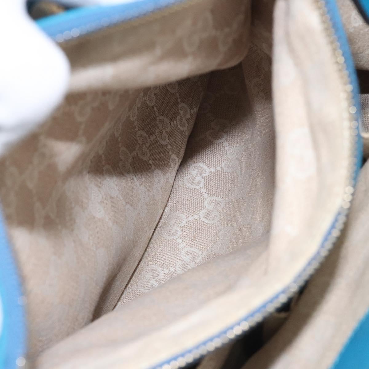 Gucci Bamboo Blue Leather Handbag