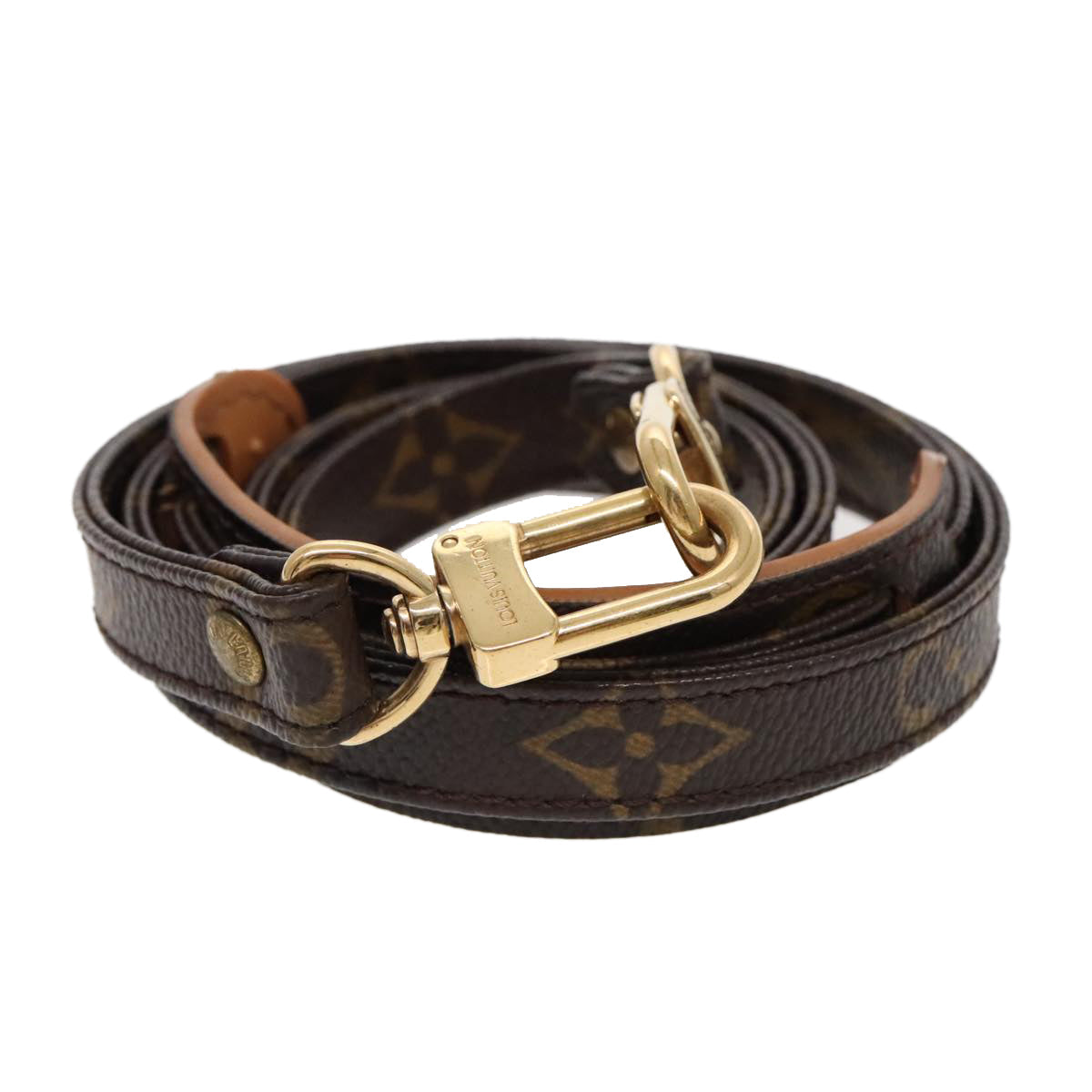 Louis Vuitton Shoulder Strap Brown Canvas Bag Jewelry ()